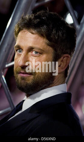 L'acteur écossais Gerard Butler arrive pour la première de son film 'The Bounty Hunter' à Berlin, Allemagne, 29 mars 2010. Le film est dans les salles allemandes à partir du 01 avril. Photo : Arno Burgi Banque D'Images