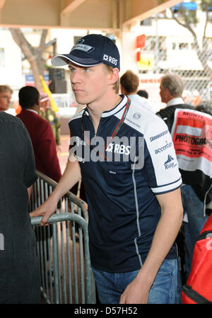 Le pilote allemand Nico Hülkenberg de Williams F1 après le Grand Prix de Formule 1 2010 de Monace détenus dans le circuit de la rue de Monte Carlo, Monaco, 16 mai 2010. L'Australie Webber de Red Bull Racing a remporté le prestigieux Grand Prix de l'avant de l'Allemand coéquipier Vettel et Kubica la Pologne de Renault F1. Photo : Peter Steffen Banque D'Images