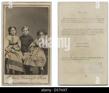 Rebecca, Charley & Rosa, enfants esclaves de la Nouvelle Orléans Banque D'Images