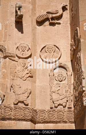 Plus de détails, l'église de la Sainte Croix, la cathédrale arménienne, l'île Akdamar, lac de Van, au sud-est de l'Anatolie, Turquie, Asie Banque D'Images