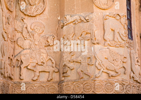 Plus de détails, l'église de la Sainte Croix, la cathédrale arménienne, l'île Akdamar, lac de Van, au sud-est de l'Anatolie, Turquie, Asie Banque D'Images