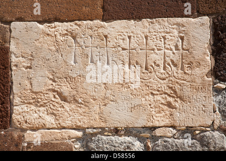 Plus de détails, l'église de la Sainte Croix, la cathédrale arménienne, l'île Akdamar, lac de Van, au sud-est de l'Anatolie, Turquie, Asie Banque D'Images