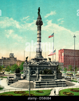 Des marins et des soldats, Monument, Cleveland (Ohio), vers 1900 Banque D'Images