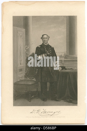 Un portrait de l'amiral D.G. Farragut, un officier de marine de l'Union pendant la guerre de Sécession, dans son uniforme naval complet. Banque D'Images
