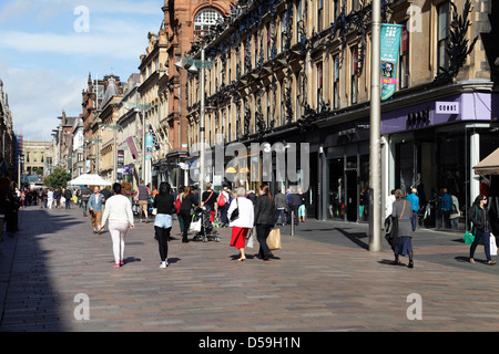 Buchanan Street Glasgow, quartier commerçant piétonnier dans le centre-ville, Écosse, Royaume-Uni Banque D'Images