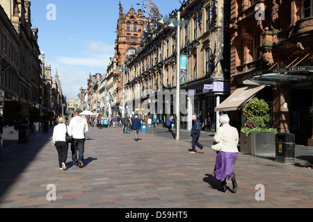 Buchanan Street Glasgow, quartier commerçant piétonnier dans le centre-ville, Écosse, Royaume-Uni Banque D'Images