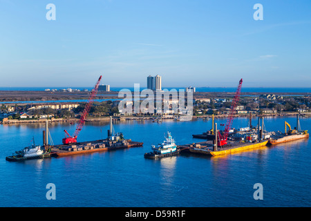 Le port de commerce de Galveston, Texas, USA, Amérique latine. Banque D'Images