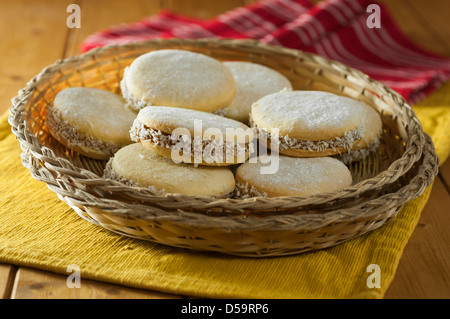 Les cookies ou d'Amérique du Sud Alfajores biscuits Banque D'Images