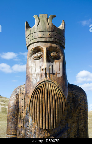 Chessman sculpture à l'UIG Beach Île de Lewis Outer Hebrides Scotland UK Banque D'Images