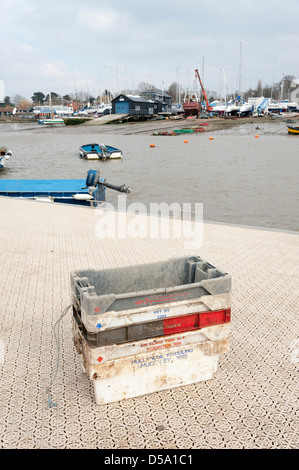 Bateaux amarrés à West Mersea Colchester UK Banque D'Images