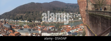Vue panoramique du château d'Heidelberg sur Heidelberg Banque D'Images
