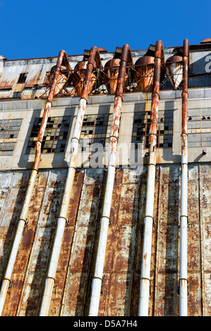 Mur extérieur de l'élévateur à grain n°5, Port de Montréal. Banque D'Images