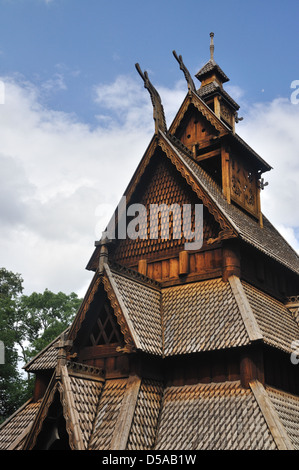 Église de GED dans les gens d'Oslo, musée de l'ancienne église en bois Banque D'Images