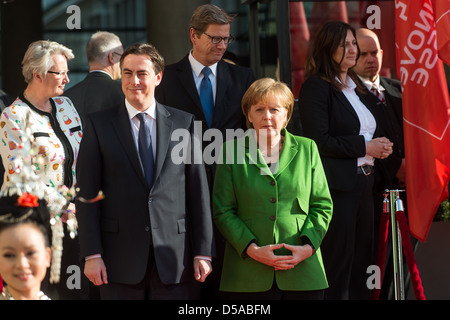 Hanovre, Allemagne, Angela Merkel et David McAllister, premier ministre de l'état CDU Basse-saxe Banque D'Images