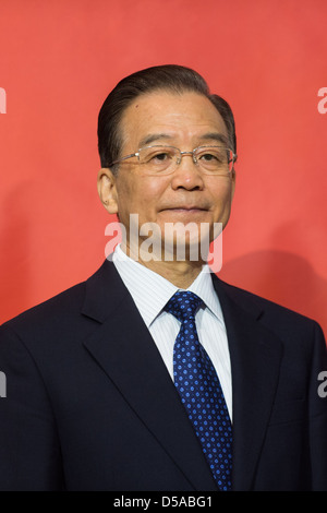 Hanovre, Allemagne, Wen Jiabao, Premier Ministre de la République populaire de Chine à la Foire de Hanovre Banque D'Images