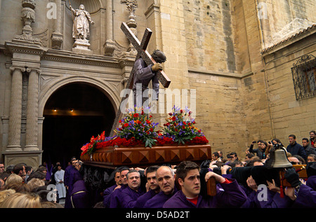 Pagent Pâques à Logroño, en Espagne, sur le chemin de Saint Jacques de Compostelle à vélo. Banque D'Images