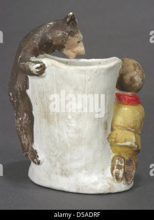 Theodore Roosevelt 'Teddy Bear' et la caricature Vase en céramique, ca. 1904 Banque D'Images