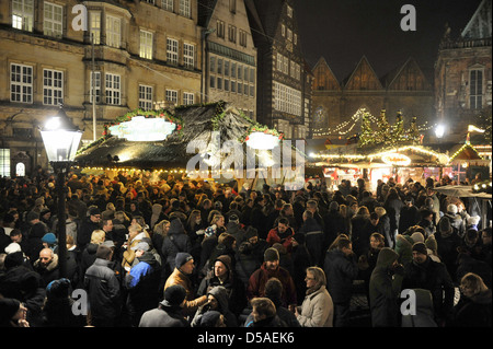 Bremen, Allemagne, marché de Noël sur la place du marché de Brême Banque D'Images