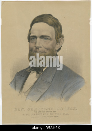 Buste de l'honorable Schuyler Colfax, vice-président des États-Unis pendant la présidence d'Ulysses S. Grant. Cette image souligne le rôle de Colfax dans l'histoire politique américaine. Banque D'Images