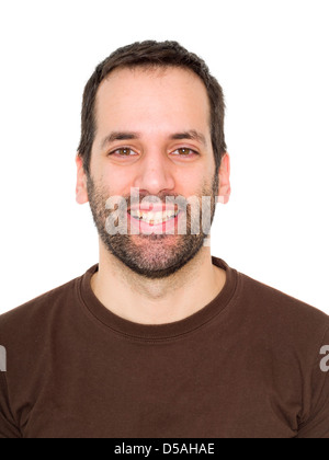 Portrait d'un barbu 3 jours young man smiling Banque D'Images