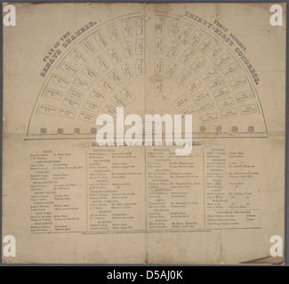 Plan de la Chambre du Sénat et annuaire des sénateurs, ca. 1849 Banque D'Images