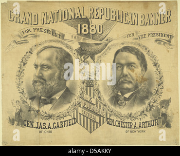 Bannière républicaine Grand National Textile 1880 Banque D'Images