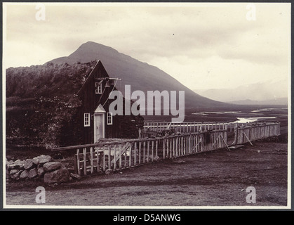 Saurbaer Église, au-dessus de Akureyri. Banque D'Images