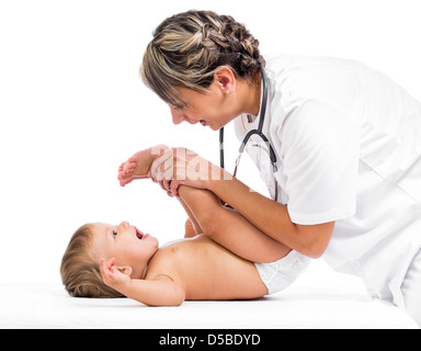 Massage médecin ou à faire la gymnastique baby girl Banque D'Images