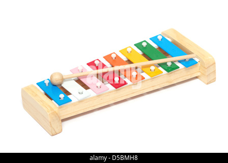 Xylophone colorées isolé sur fond blanc Banque D'Images