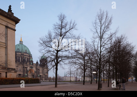 Berlin, Allemagne, Altes Museum et Cathédrale de Berlin à l'automne Banque D'Images