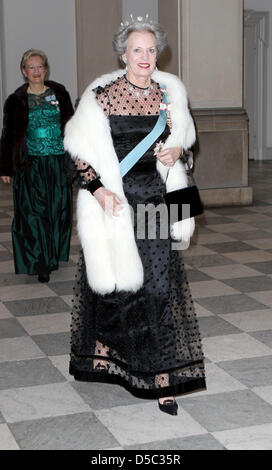 La Princesse Benedikte du Danemark arrive pour un dîner pour les membres du parlement danois et des membres du Parlement européen organisé par la reine du Danemark au Palais de Christiansborg à Copenhague, Danemark, 27 janvier 2010. Photo : Patrick van Katwijk Banque D'Images