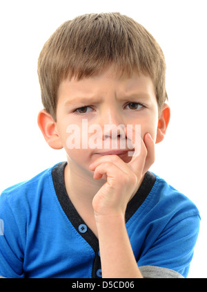 Garçon à la confusion, de l'expression de confusion, confus enfant Banque D'Images