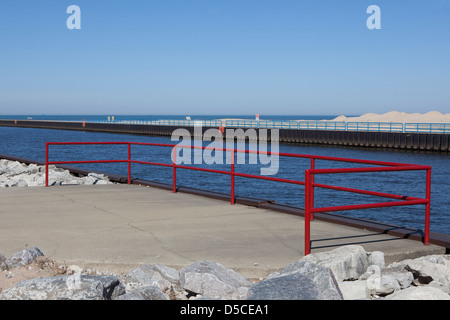 Une vue sur le lac Michigan, South Haven, Michigan, USA Banque D'Images