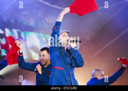 Culcha Candela au son de coke jusqu'Festival à Brandenburger Tor (Porte de Brandebourg). Berlin Allemagne Andreas Banque D'Images