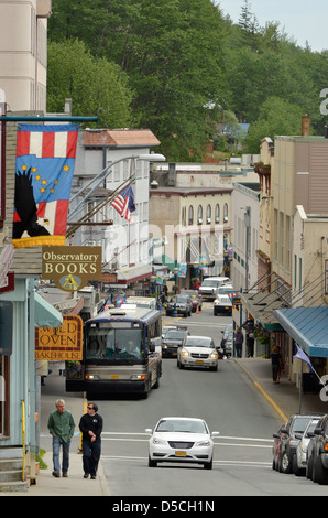 Scène de rue à Juneau, en Alaska. Banque D'Images