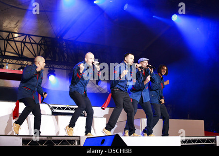 Culcha Candela au son de coke jusqu'Festival à Brandenburger Tor (Porte de Brandebourg). Berlin Allemagne Andreas Banque D'Images