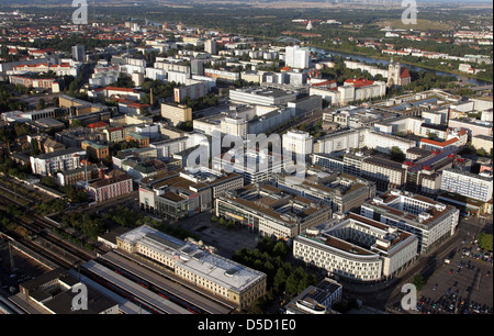 Magdeburg, Allemagne, vue aérienne du centre-ville Banque D'Images