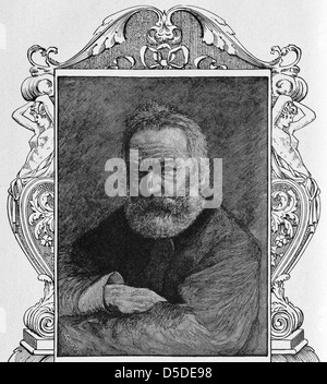 Ce portrait de Victor Hugo (1802-1885) a été fait par Bastien Le Page, un 19e siècle peintre naturaliste français. Banque D'Images