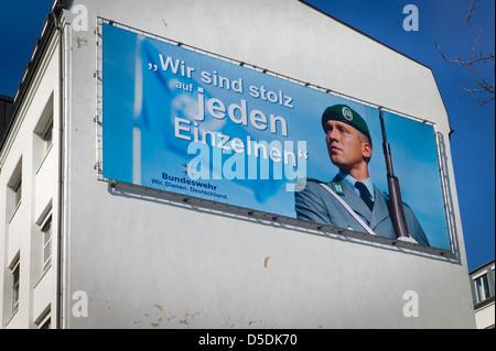 Berlin, Allemagne, affiche de la Bundeswehr au Ministère fédéral de la Défense Banque D'Images