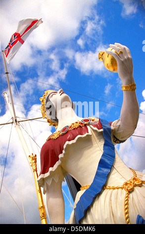 Figure de proue de la reine Victoria à partir de 1858 à l'ancien HMS Cambridge dans le Devon. Banque D'Images