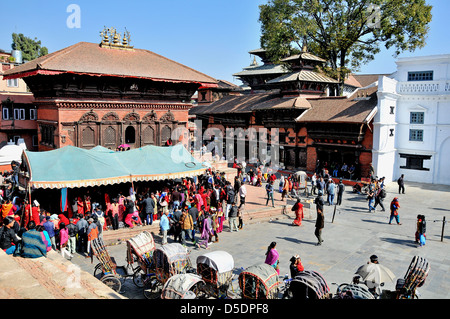 Shiva Parvati Temple Durbar Katmandou Népal Asie Banque D'Images