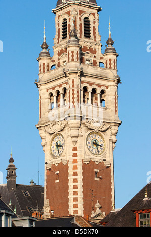 Clocher de l'Édifice de la Chambre de Commerce de Lille Banque D'Images