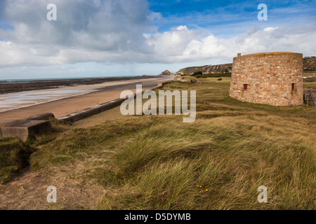 Lewis Tour Martello, la baie de Saint-ouen, Jersey, Channel Islands, Royaume-Uni Banque D'Images