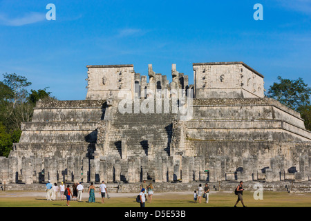 Temple des Guerriers, Chichen Itza, Yucatan, Mexique Banque D'Images