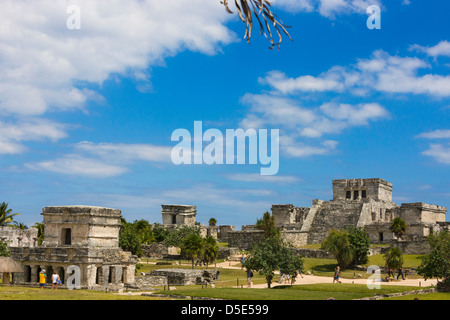 Les ruines de Tulum, l'État de Quintana Roo, Mexique Banque D'Images