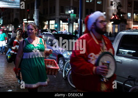 Drunken Santa Claus Parade New Orleans Banque D'Images