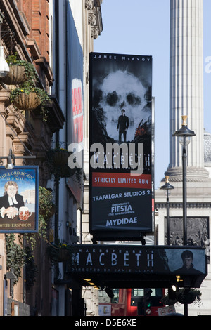 Publicité Macbeth avec James McAvoy au Trafalgar Studios London Banque D'Images