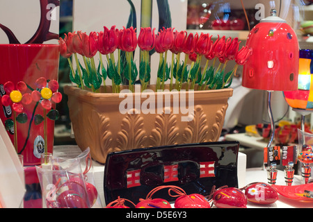 Fait à la main en verre décoratif Morano Tulipes Banque D'Images