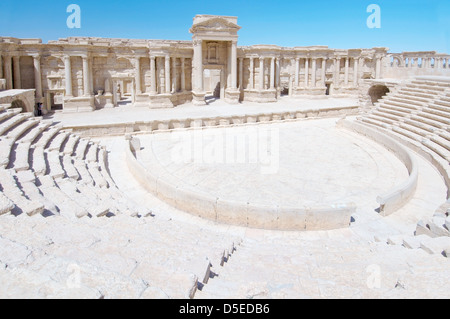 Amphithéâtre dans la ville antique de Palmyre, Syrie Banque D'Images