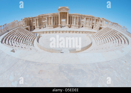 Amphithéâtre dans la ville antique de Palmyre, Syrie Banque D'Images